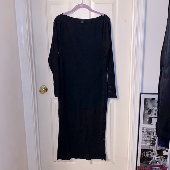 River Island Ribbed Bodycon Side Slit Midi Dress - Picture 2 of 9